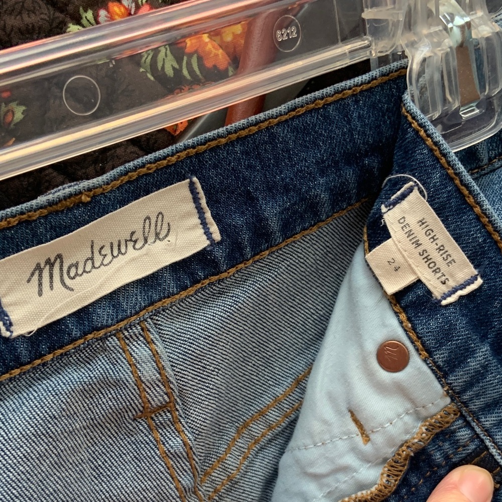 Madewell Blue High-Rise Denim Shorts - Picture 2 of 7